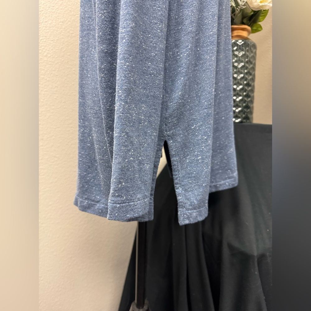 Pure Jill Tranquility Fleece Heather Blue Long Sleeve V-Neck Top Tunic Size M - Picture 3 of 9